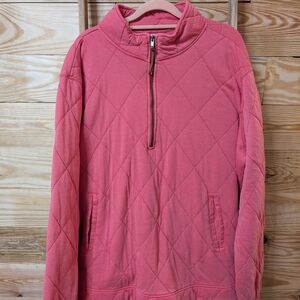 Maurices Quilted Half-Zip Pullover in Coral
